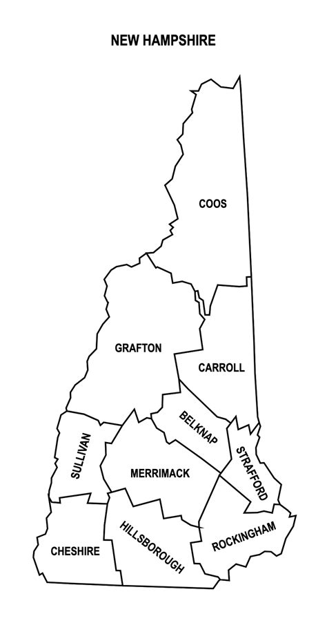 New Hampshire County Map Editable And Printable State County Maps