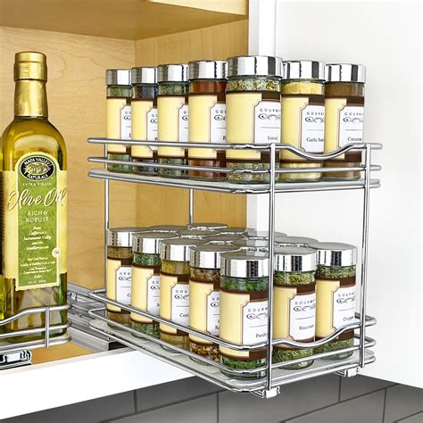 Lynk Professional Slide Out Double Spice Rack Upper Cabinet Organizer