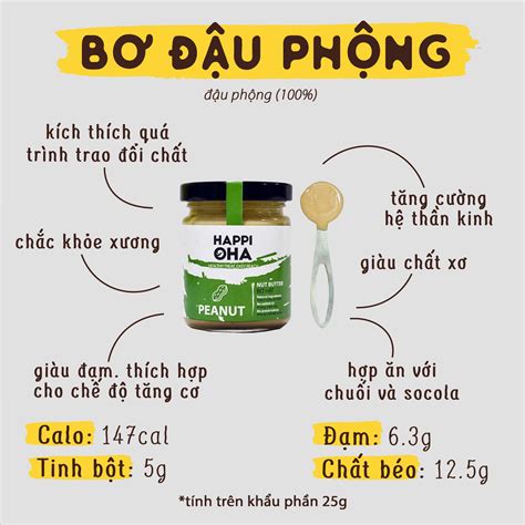 Bơ đậu Phộng Nguyên Chất 100 Happi Oha