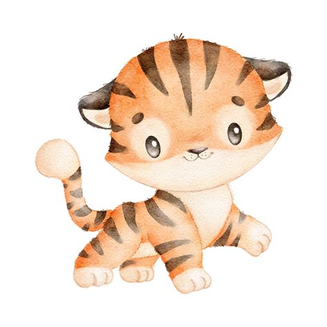 Cute Watercolor Tiger 23354043 PNG