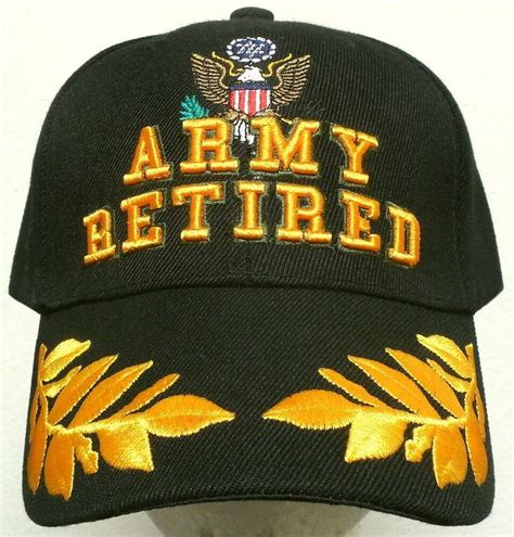 New Embridered Retired Us Army Military Oak Leaf Insignia Cap Hat