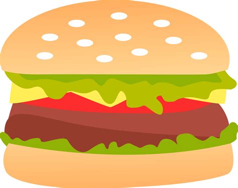 Burger Vector With Transparent Background Cheeseburger Clipart Full