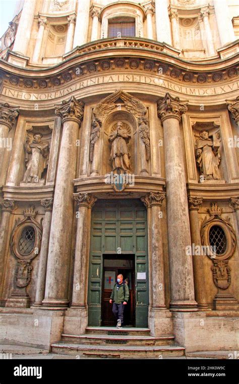 Facade Of The Church Of San Carlo Alle Quattro Fontane Baroque