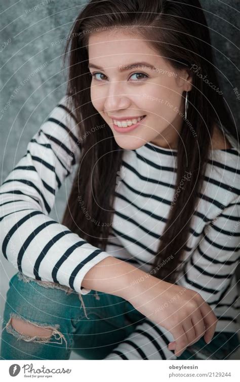 Beautiful Young Girl Smiling Looking Happy A Royalty Free Stock