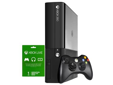 Xbox 360 4gb Com Controle Sem Fio Cartão Xbox Live 1 Mês Microsoft