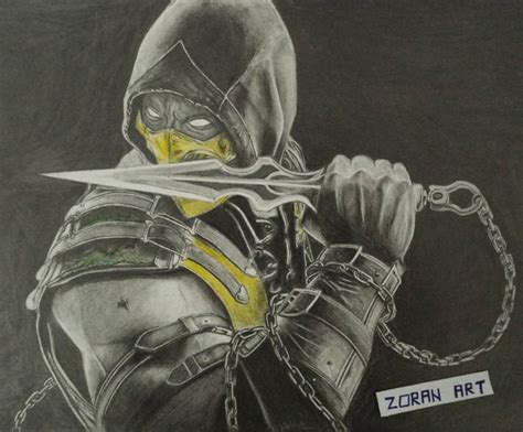 Mortal Kombat Scorpion Drawing By Zoran Art Saatchi Art