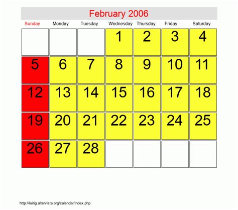 February 2006 Roman Catholic Saints Calendar