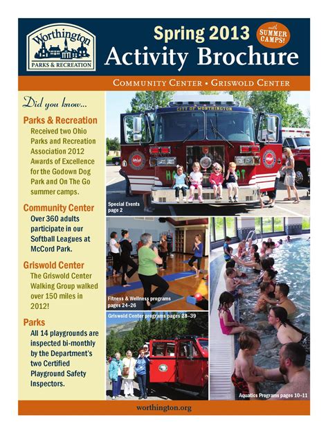 Wprd 2013 Spring Activity Brochure By Worthington Parks And Recreation
