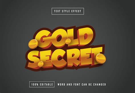 Premium Vector Gold Secret Text Style Effect