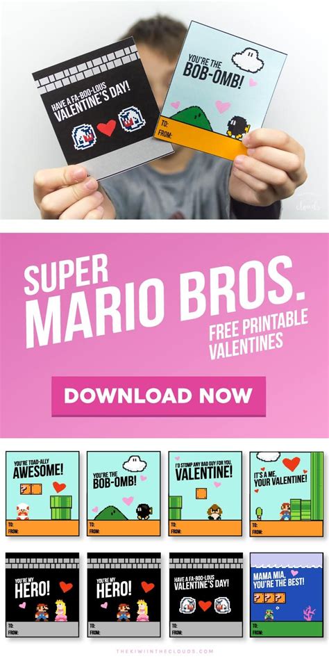 These Super Mario Valentines Printables Are Guarenteed To