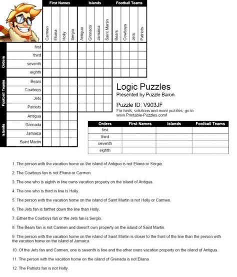 Printable Logic Puzzles For Elementary Students Logic Puzzles Maths