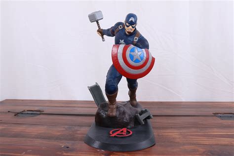 Captain America Thors Hammer Mjolnir Figurine Etsy Canada