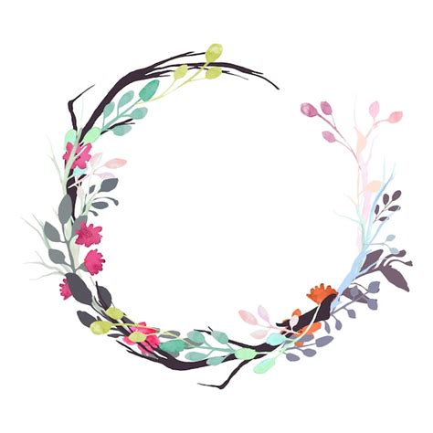 Premium Vector Watercolor Floral Wreath