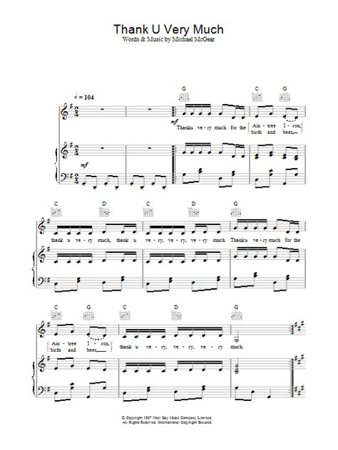 The Scaffold Thank U Very Much Sheet Music Download Printable