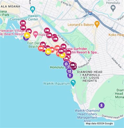 Map Of Hotels In Waikiki Maps For You