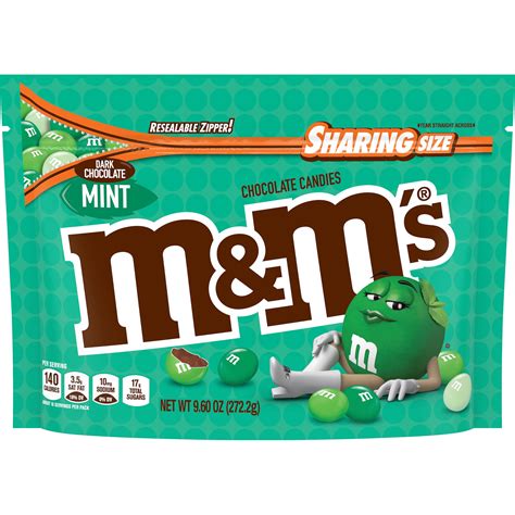Mandms Dark Chocolate Mint Candy Sharing Size 96 Oz Bag