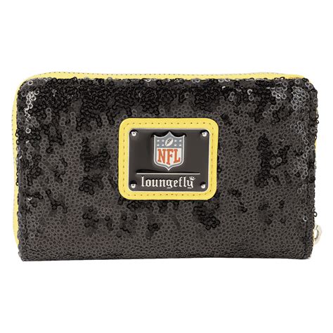 Buy Nfl Pittsburgh Steelers Sequin Zip Around Wallet At Loungefly