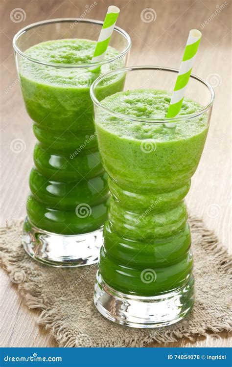 Green Spinach Smoothie Stock Photo Image Of Ingredient 74054078