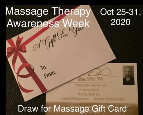 Massage Therapy Awareness Week Oct 25 31 2020 Mike Gillis Rmt Moncton Massage Therapy