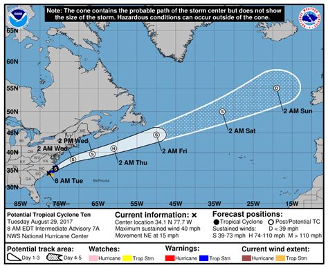 Noaa Potential Tropical Cyclone 10 Projected Path Update