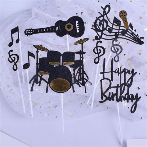 Buy Musical Instruments Theme Cake Topper For Birthday Cupcake Topper