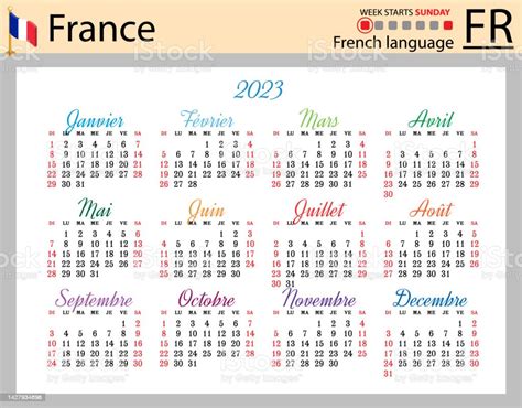 Français Calendrier De Poche Horizontal Pour 2023 La Semaine Commence