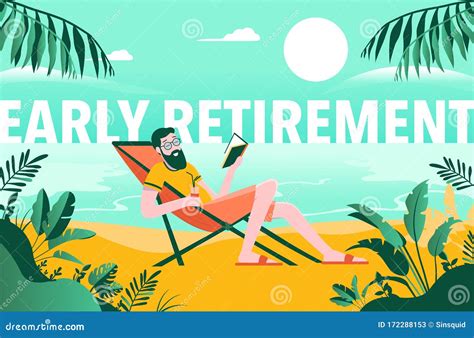 Early Retirement On Beach Stock Vector Illustration Of Middle 172288153