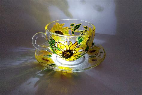 Sunflower Tea Cup And Saucer Tea Set Mothers Day T Etsy