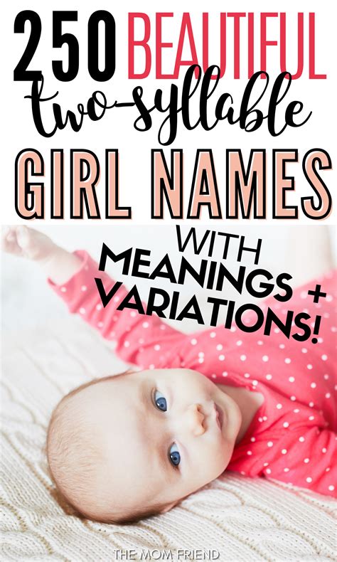 250 Beautiful Two Syllable Girl Names With Meanings And Variations