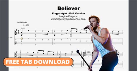 Believer Imagine Dragons Fingerstyle Guitar Tab Free Pdf Download