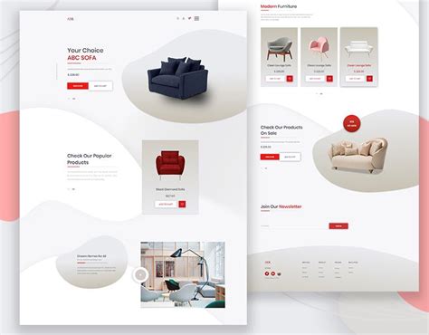 Découvrez Ce Projet Behance Furniture Landing Page Concept