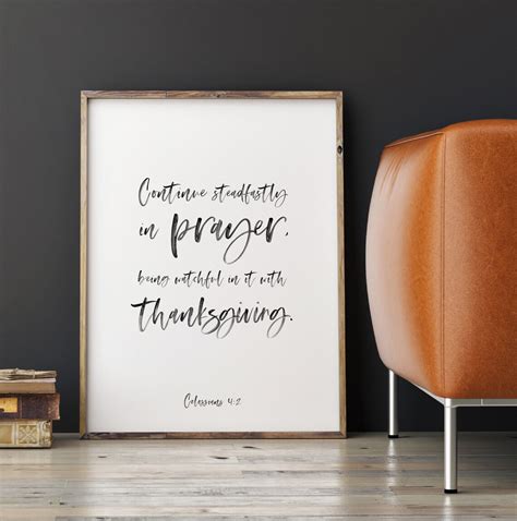 Colossians 42 Continue Steadfastly In Prayer Bible Verse Etsy