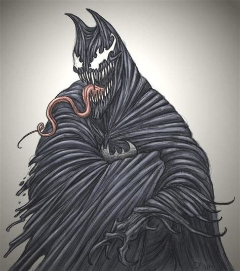 Bat Venom Spiderman Batman Symbiote Fantasy Concept Art Dark Knight