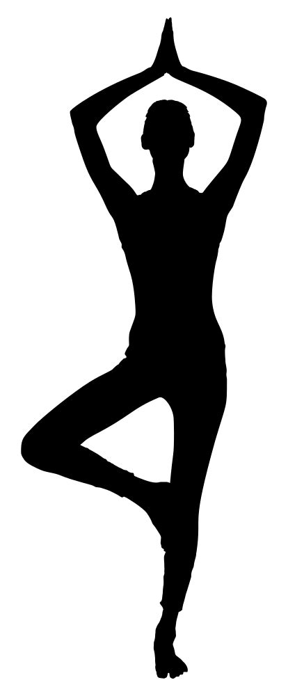 OnlineLabels Clip Art Female Yoga Pose Silhouette 17