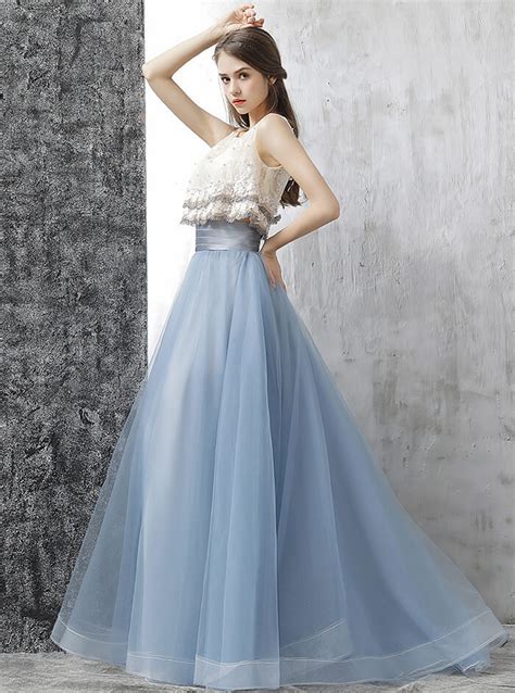 dusty blue floor length tulle skirt high waisted plus size bridesmaid outfit tutu wedding