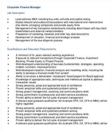 Apply now to over 880 financial manager jobs in uae and make your job hunting simpler. Financial Manager Job Description - 8+ Free Word, PDF ...