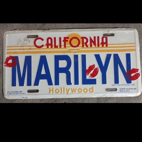 Reel Legends Other Marilyn Monroe License Plate Poshmark