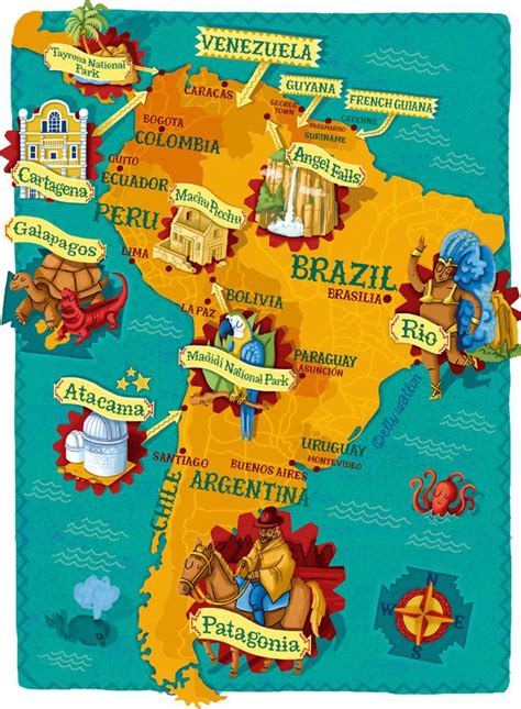 South America Map With Landmarks