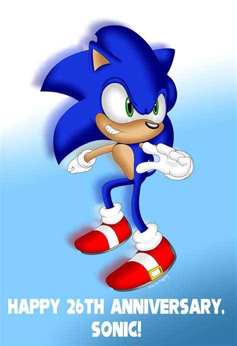 Happy 26th Anniversary Sonic By Stefanthehedgehog On Deviantart