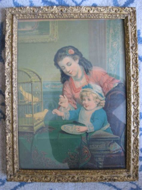 Antique Lithograph Art Print Gesso Frame By Nestingwren On Etsy