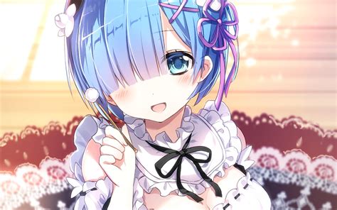 Download 1920x1200 Wallpaper Rem Rezero Anime Girl Maid Widescreen