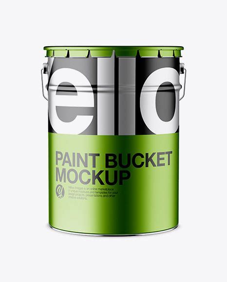 Download Free PSD Mockup Metallic Paint Bucket Mockup - Front View ...