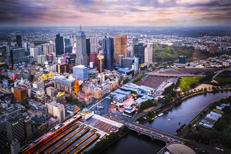 Melbourne Print Aerial Photography Melbourne City Poster Cityscape