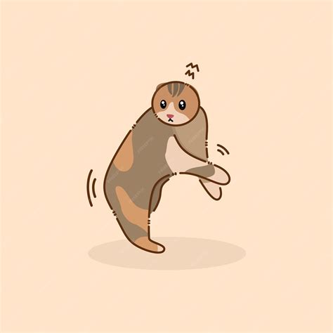 Premium Vector Simple Flat Illustration Startled Cat Meme