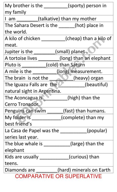 Comparisons Esl Worksheet By Betgri