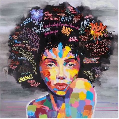 New Graffiti Street Wall Art Abstract Modern African Women