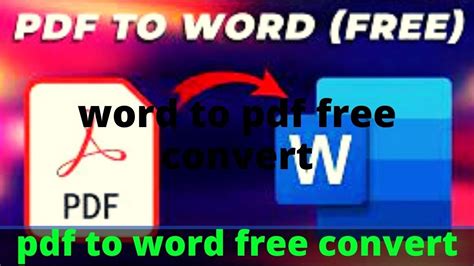 Pdf To Word Free Convert Youtube