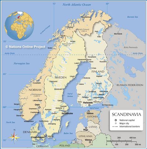 Map Of Norway And Surrounding Countries State Coastal Towns Map