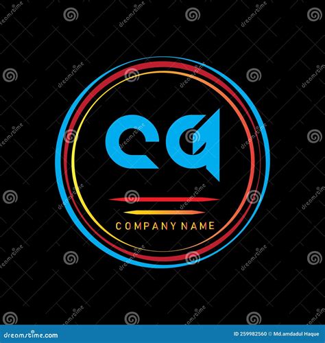 Cg Logo Design Cg Letter Logo Design On Black Background Stock