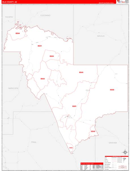 Gila County Az Carrier Route Maps Red Line